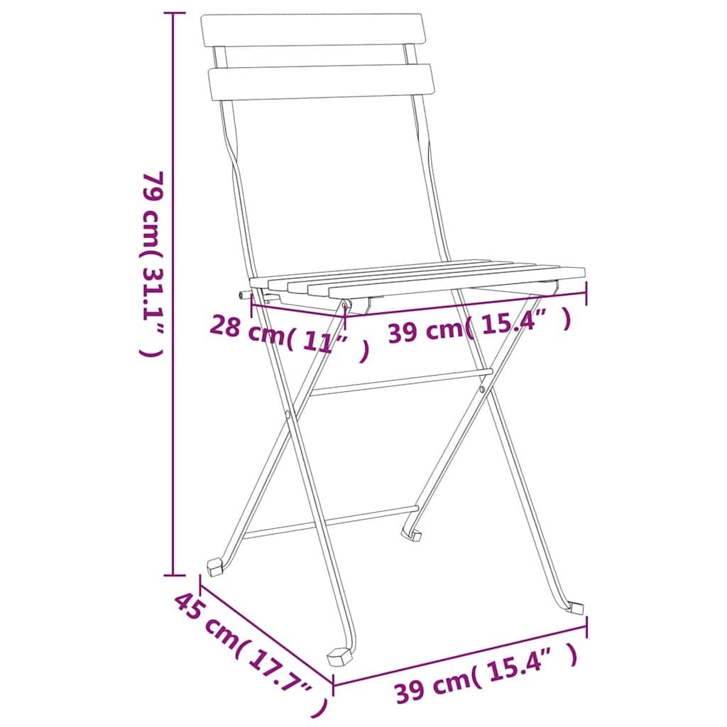 Folding Bistro Chairs Set of 6 for Outdoors
