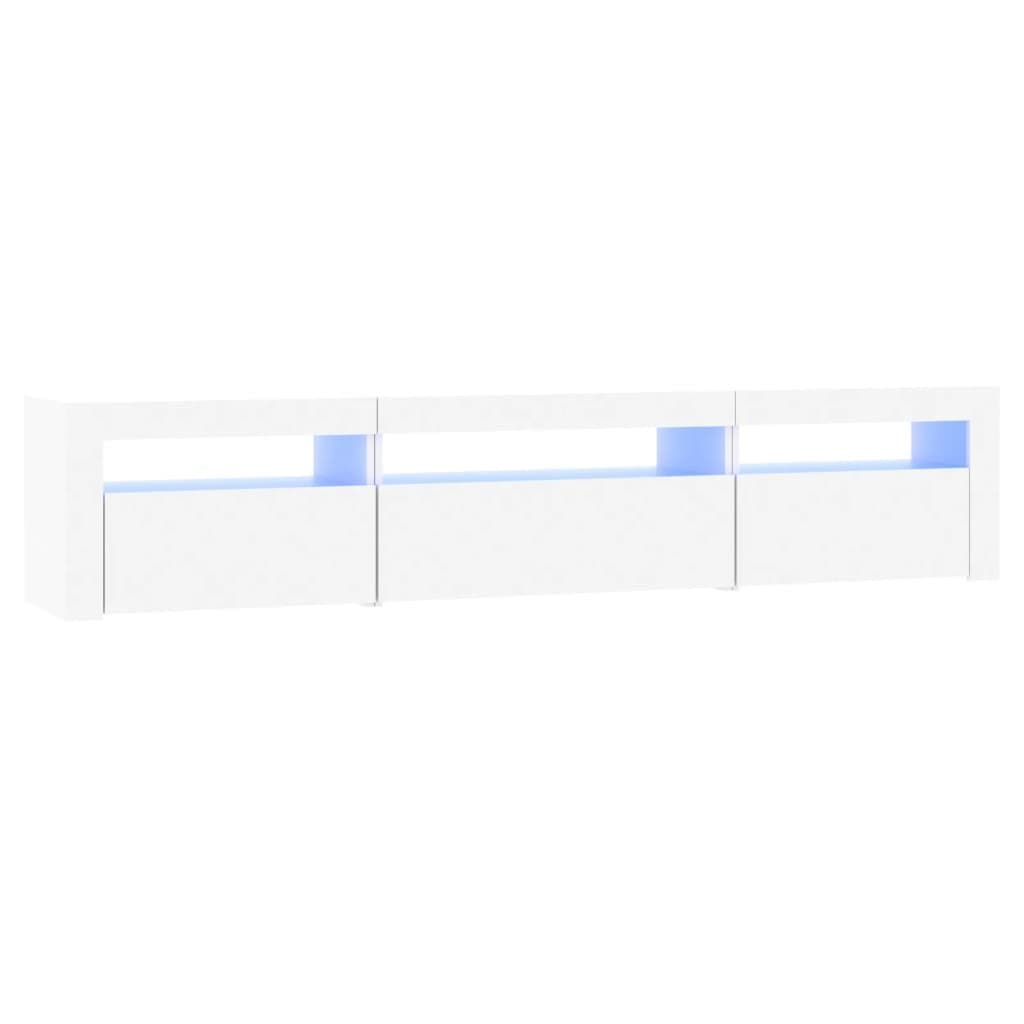 TV Cabinet with RGB LED Lights White Modern Media Unit Storage Furniture
