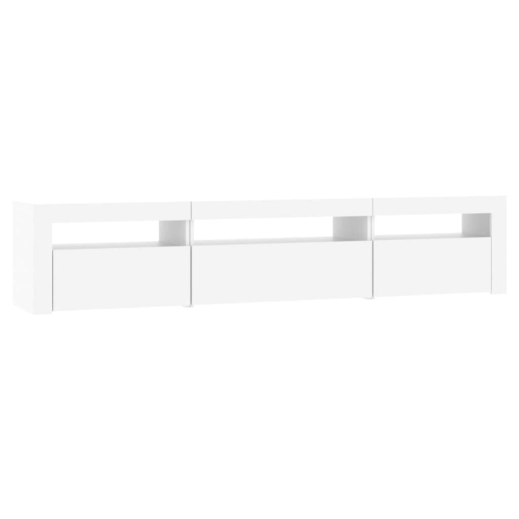 TV Cabinet with RGB LED Lights White Modern Media Unit Storage Furniture