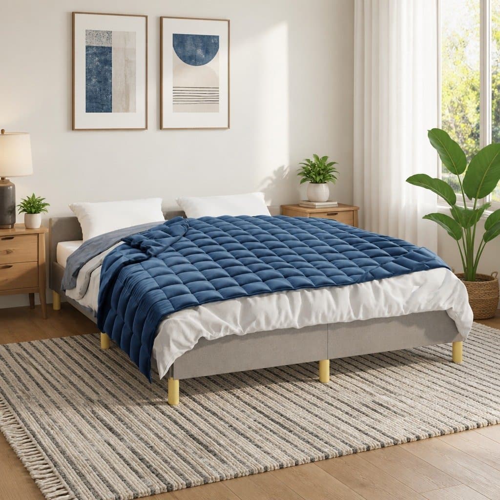 Blue Weighted Blanket 152x203 cm 11 kg