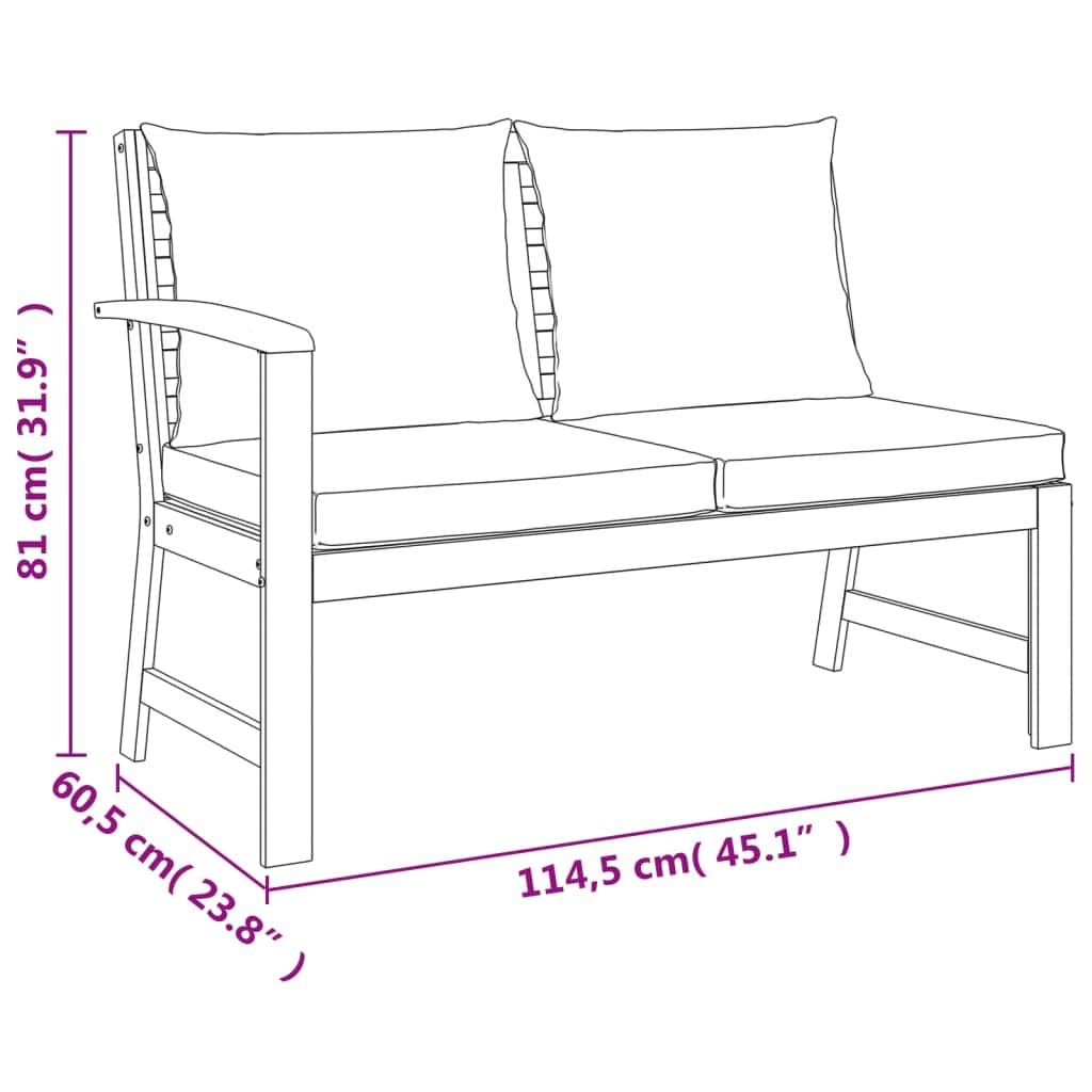 Solid Wood Acacia 6-Piece Outdoor Garden Dining Set