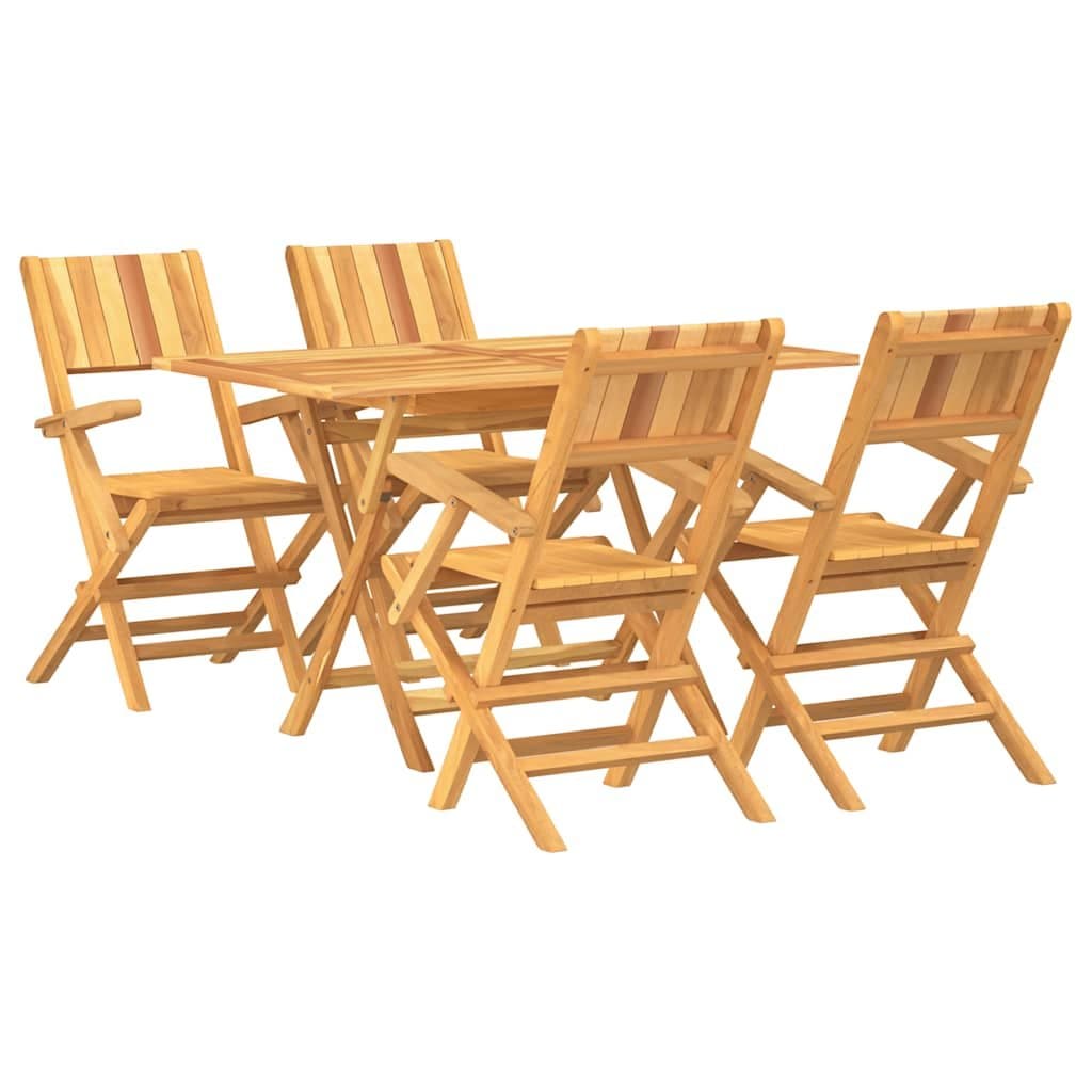 Teak Outdoor Dining Set 5 Piece Wooden Patio Furniture