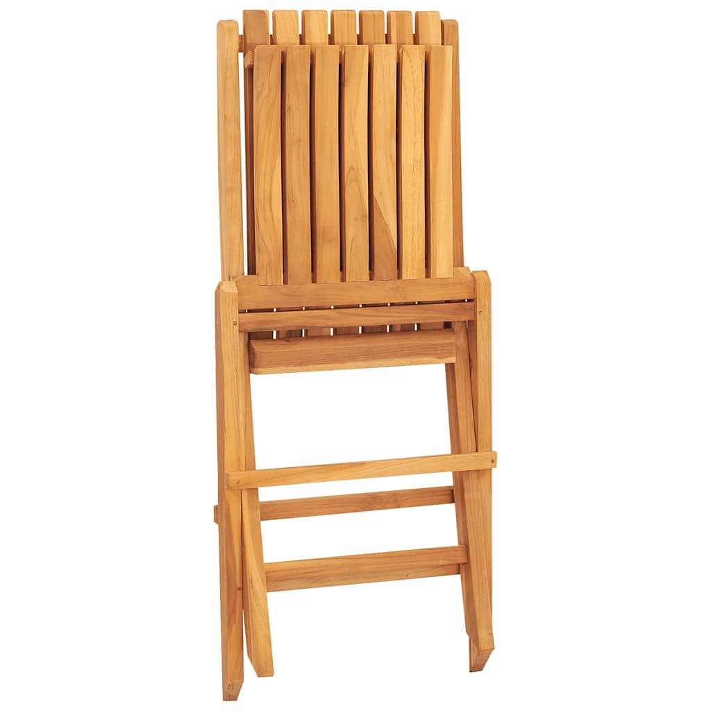 Wooden Folding Garden Chairs Set 6 pcs Outdoor Seating Backrest Slatted Design