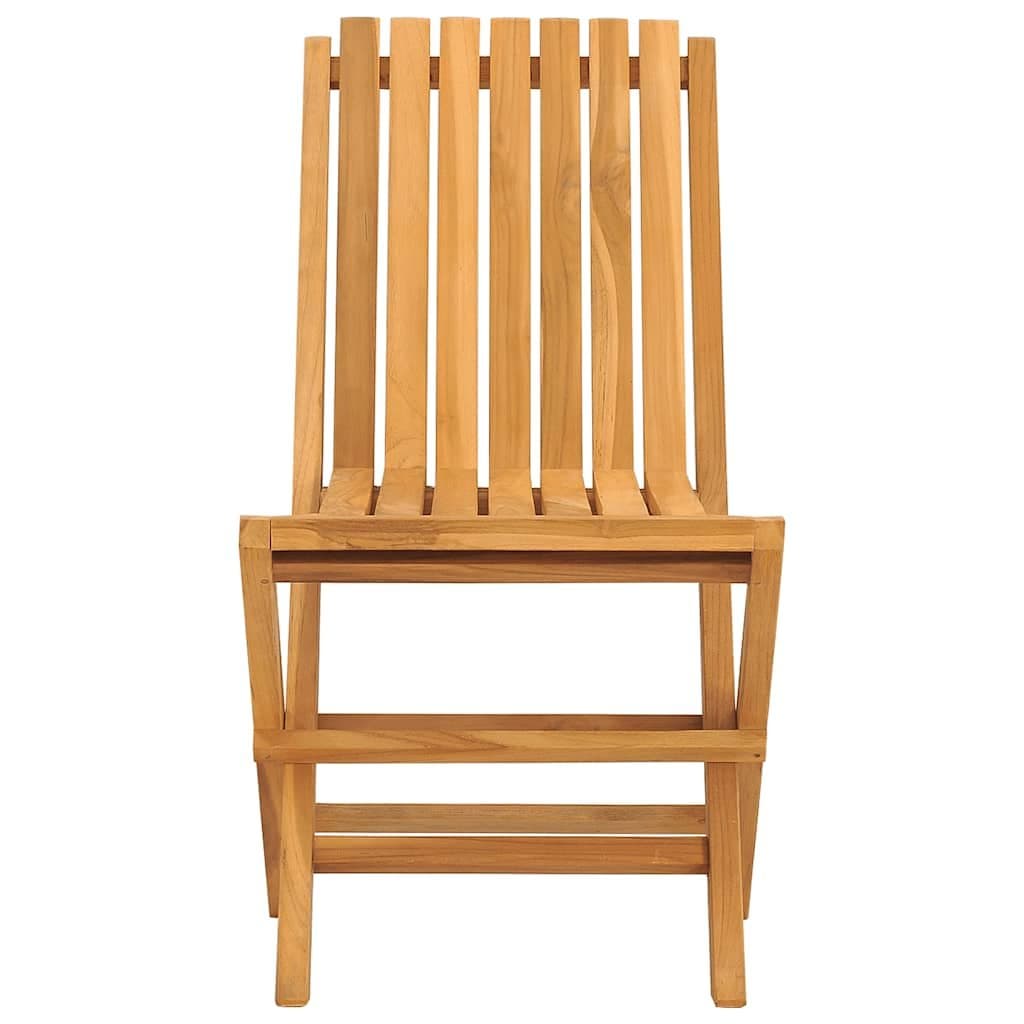Wooden Folding Garden Chairs Set 6 pcs Outdoor Seating Backrest Slatted Design