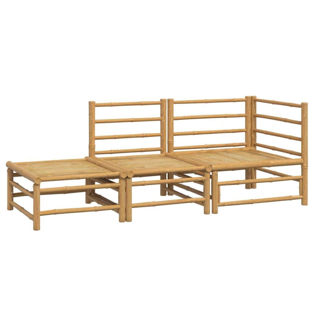 Bamboo 3 Piece Garden Lounge Set with Cushions