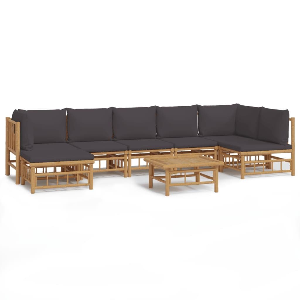 Bamboo 8-Piece Modular Garden Lounge Set