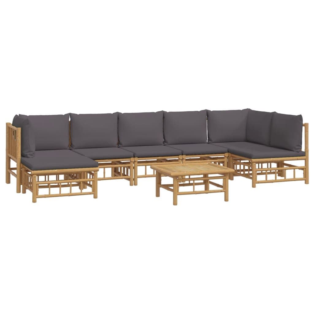 Bamboo 8-Piece Modular Garden Lounge Set