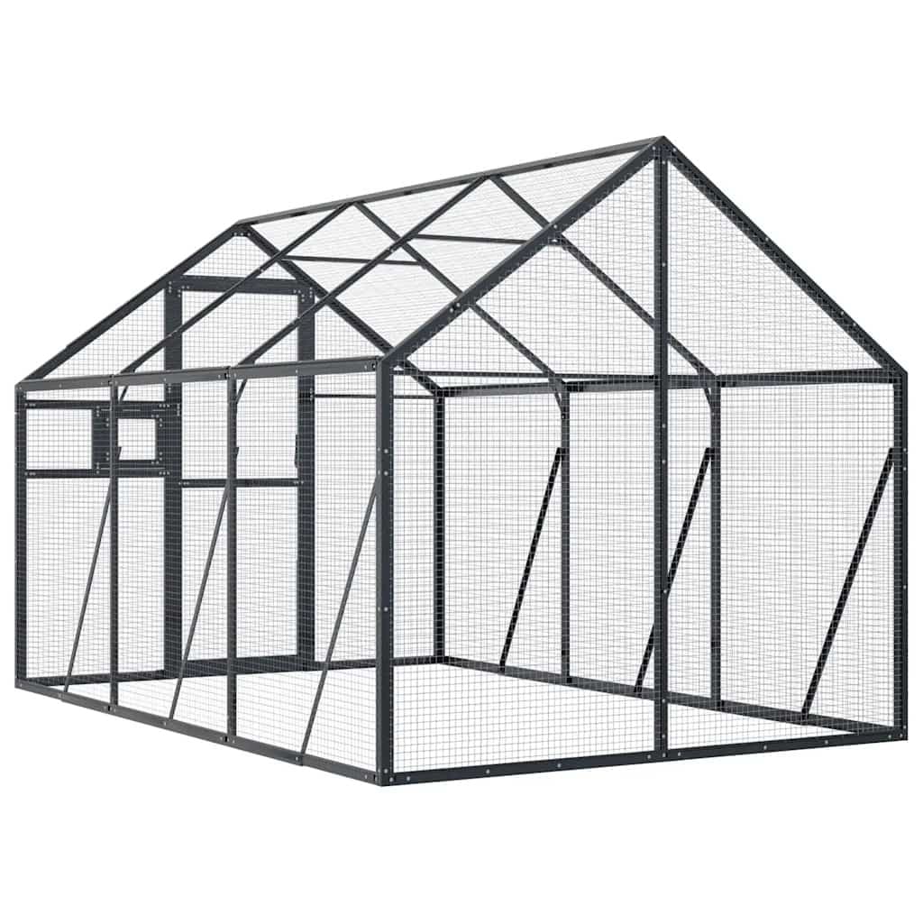 Large Anthracite Aluminium Frame Bird Aviary Cage