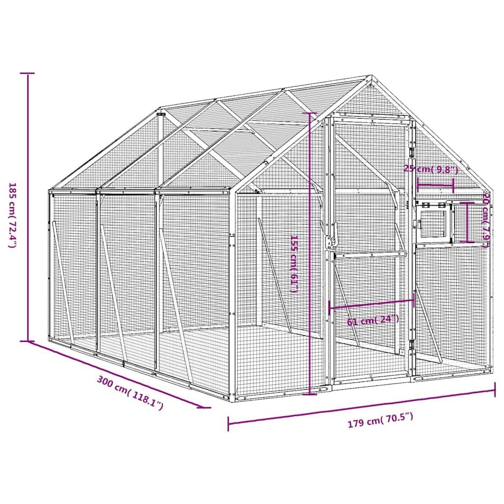 Large Anthracite Aluminium Frame Bird Aviary Cage