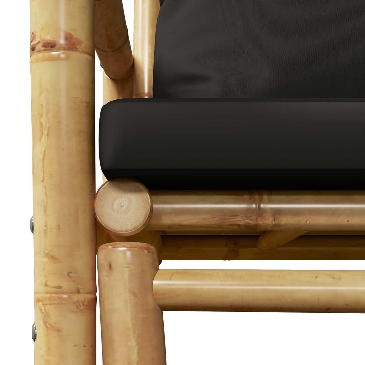 Bamboo Garden Chairs with Grey Cushions, Set of 2