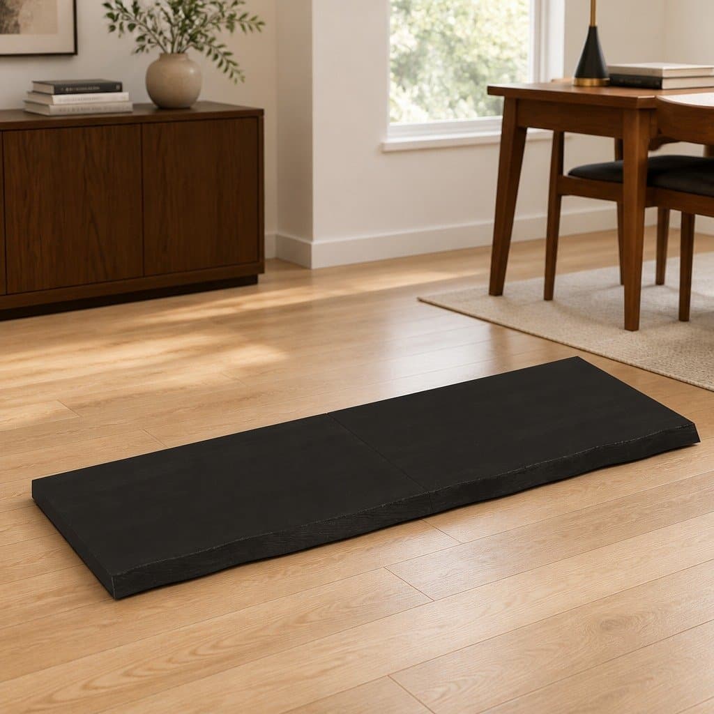 Solid Oak Table Top 120x40cm Dark Brown