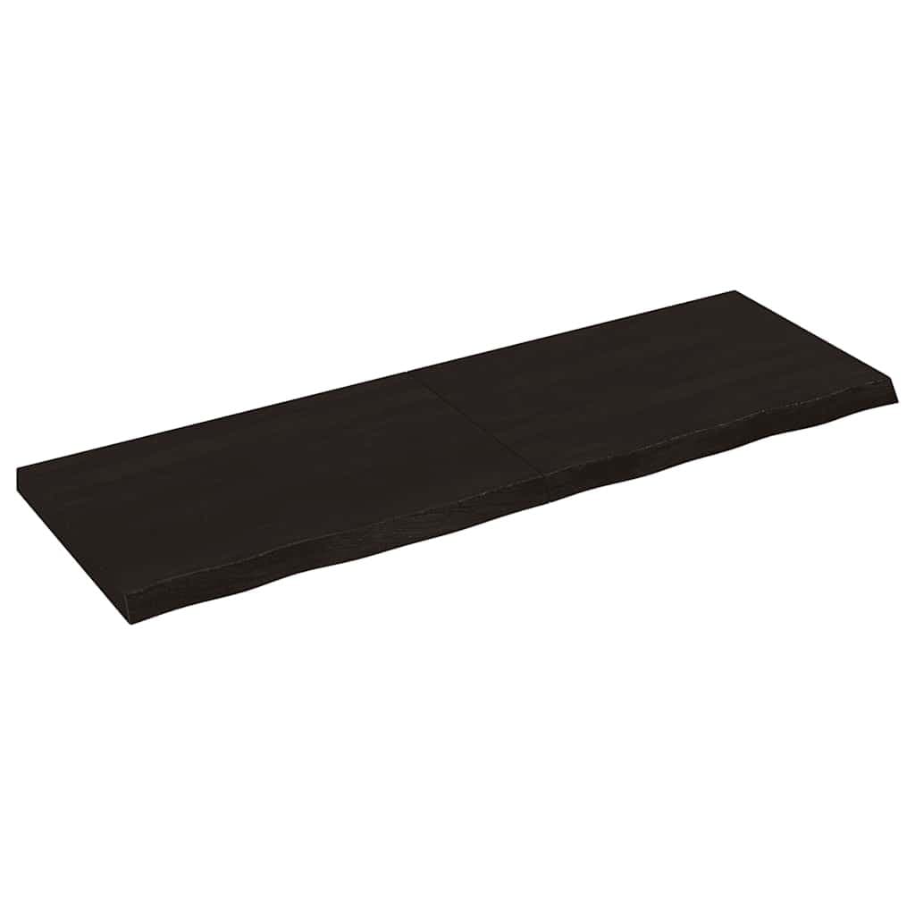 Solid Oak Table Top 120x40cm Dark Brown