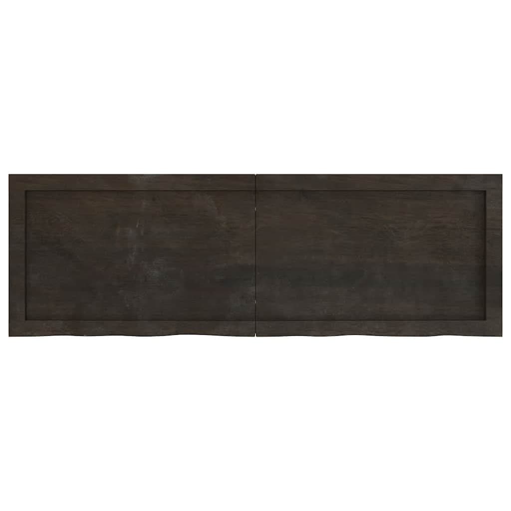 Solid Oak Table Top 120x40cm Dark Brown