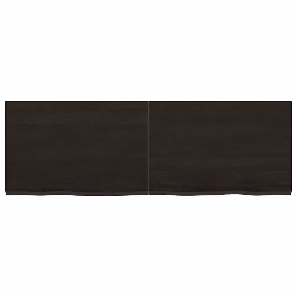 Solid Oak Table Top 120x40cm Dark Brown