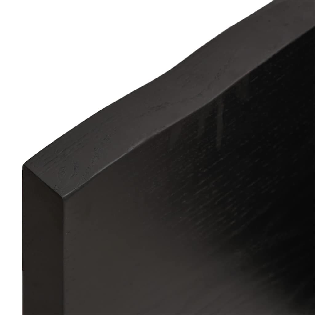 Solid Oak Table Top 120x40cm Dark Brown