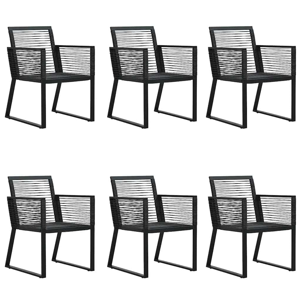 7 Piece Outdoor Dining Set with Black Rattan