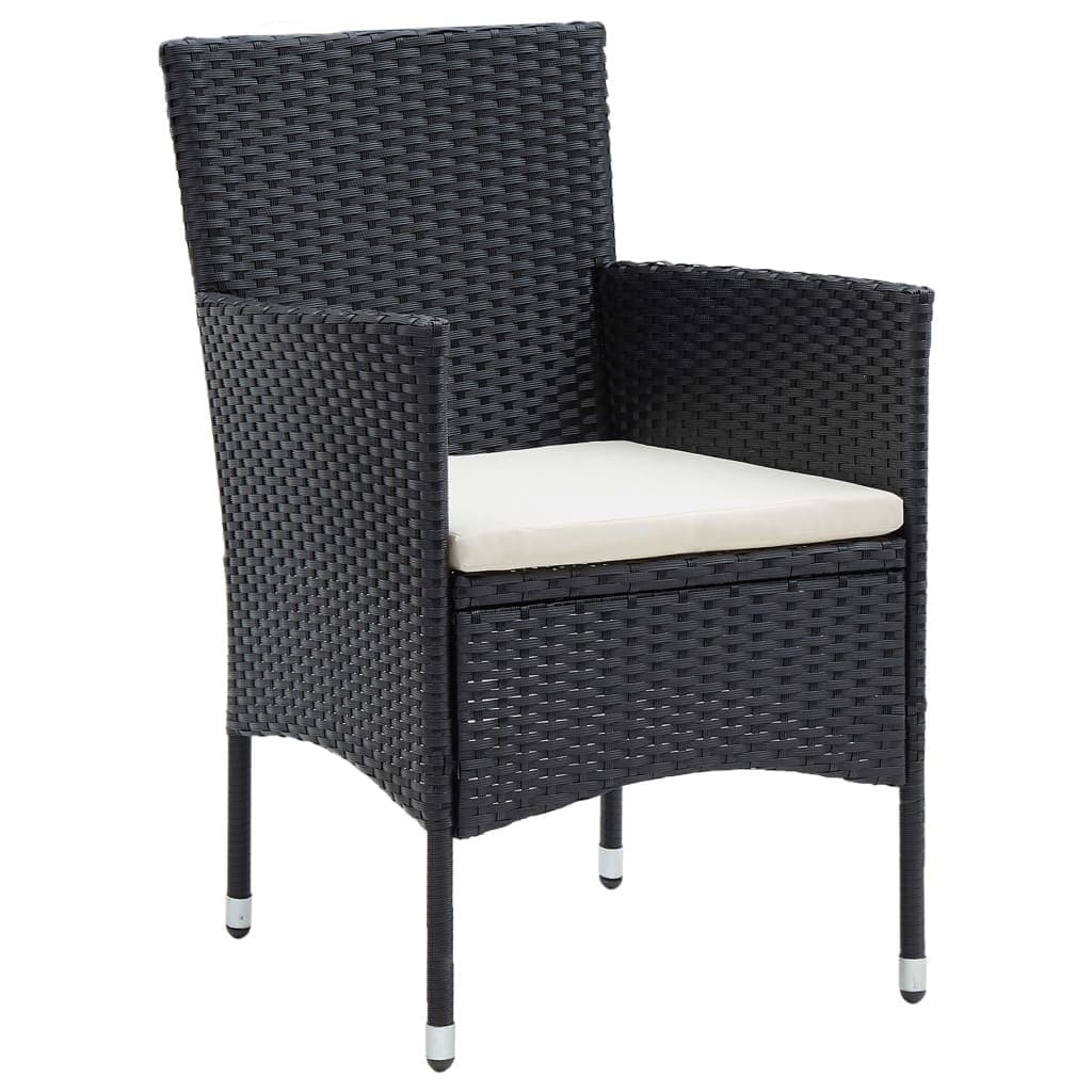 Garden Dining Set 5 Piece Outdoor Furniture Table Chairs with Cushions Black