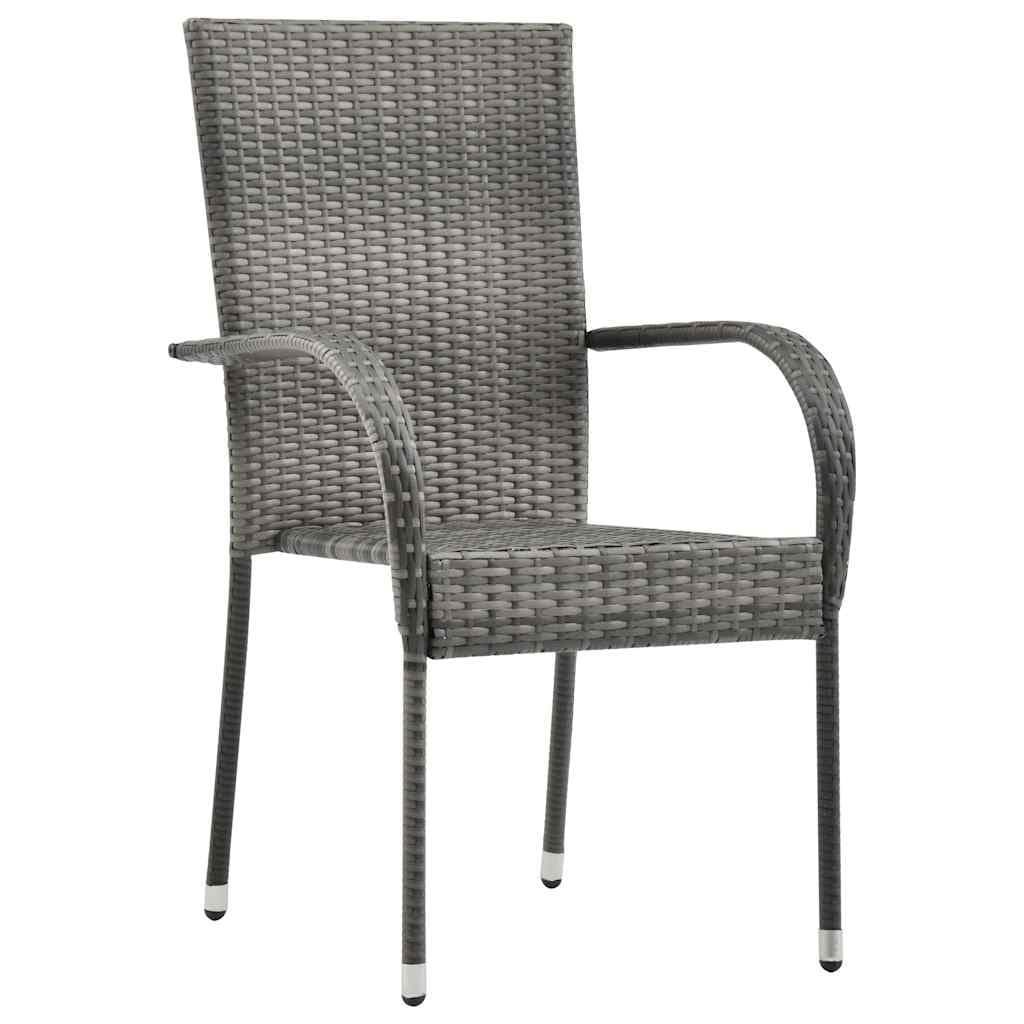 7 Piece Grey Rattan Garden Dining Set
