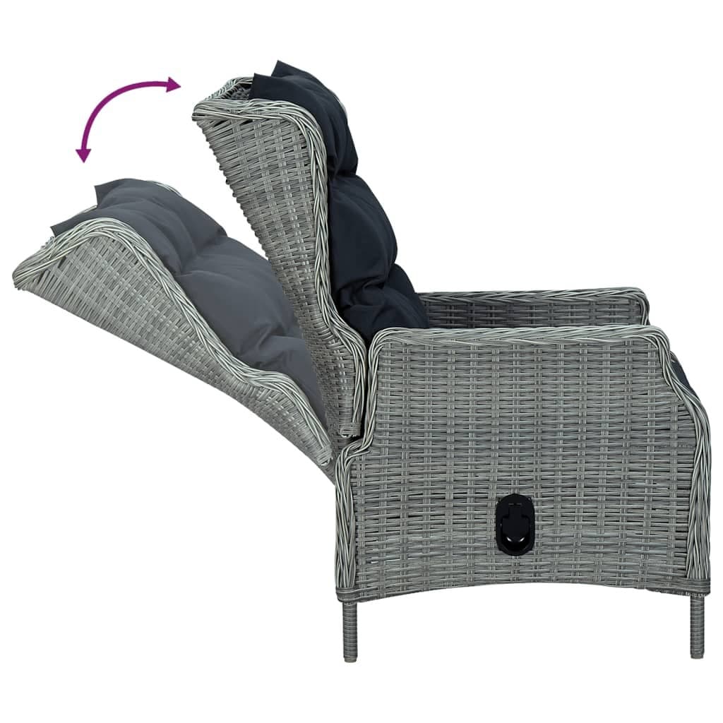 5-Piece Garden Dining Set Grey Poly Rattan Outdoor Furniture