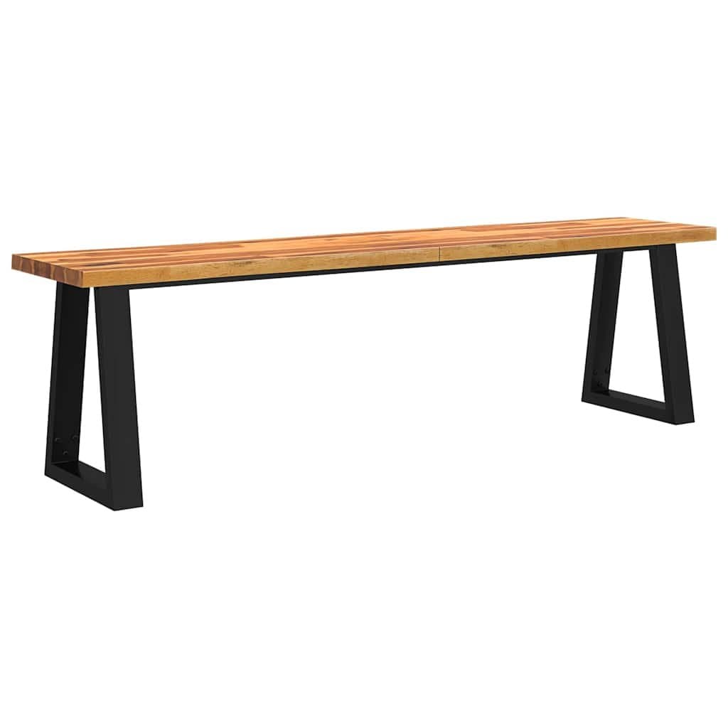 Dining Set 3 Piece Kitchen Table Bench Live Edge Solid Wood Brown
