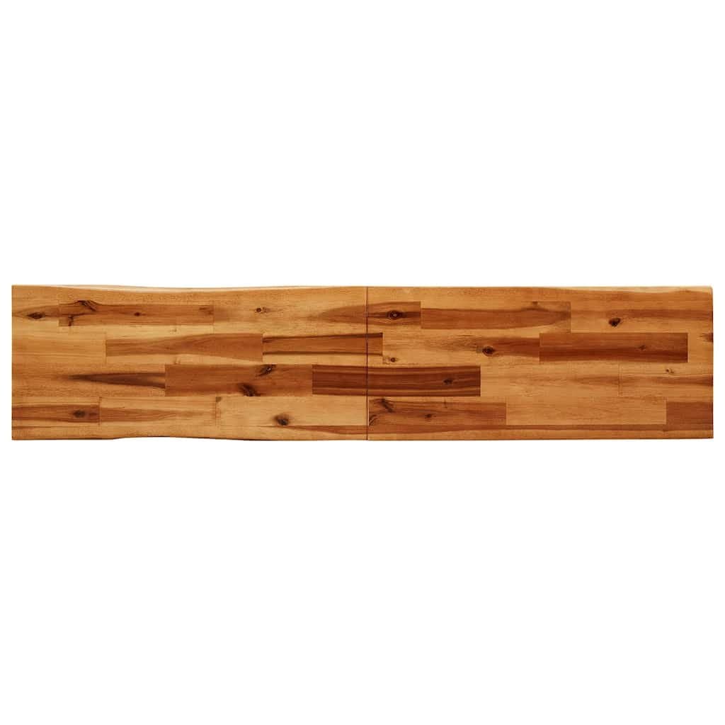 Dining Set 3 Piece Kitchen Table Bench Live Edge Solid Wood Brown