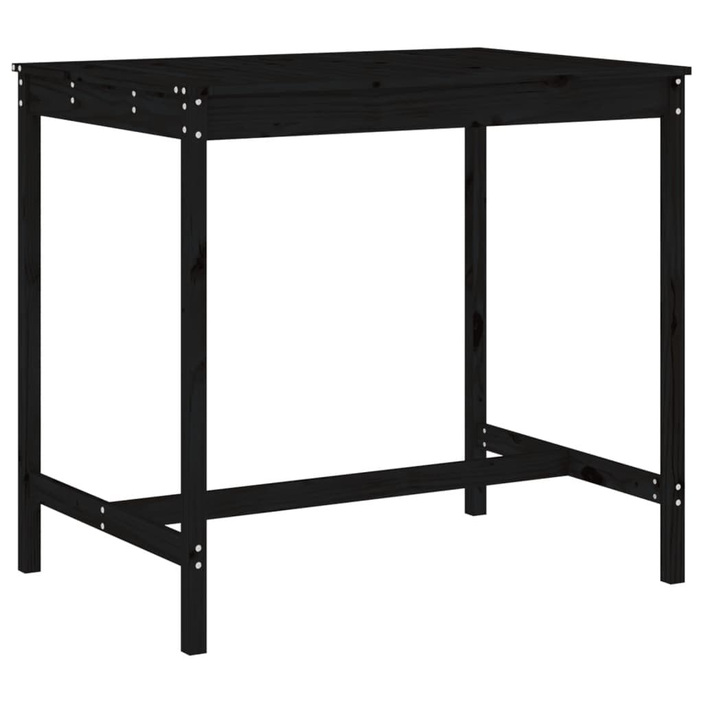 5 Piece Black Outdoor Bar Set with Solid Pine Wood