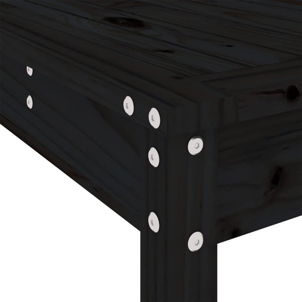 5 Piece Black Outdoor Bar Set with Solid Pine Wood