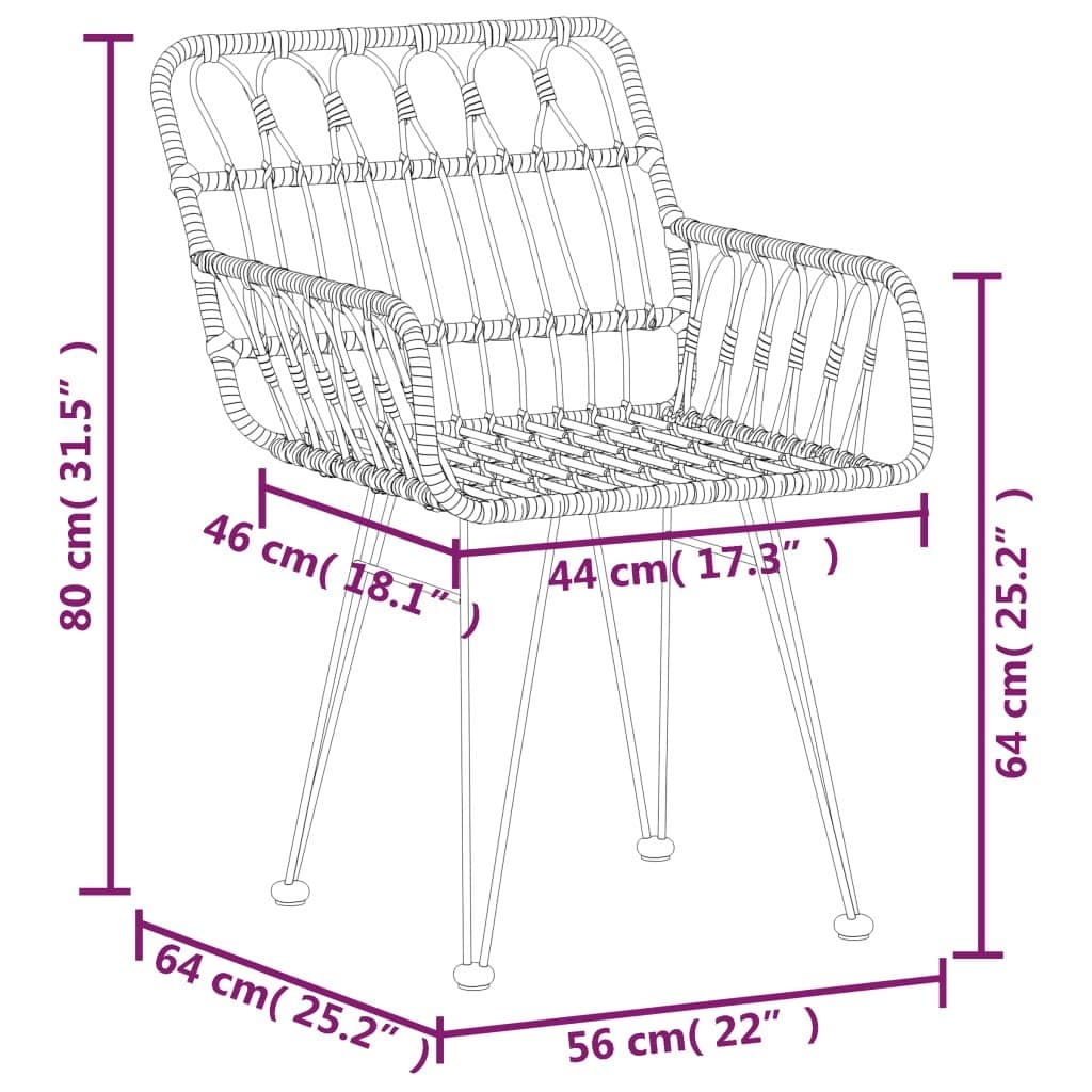 5-Piece Outdoor Dining Set with Durable PE Rattan