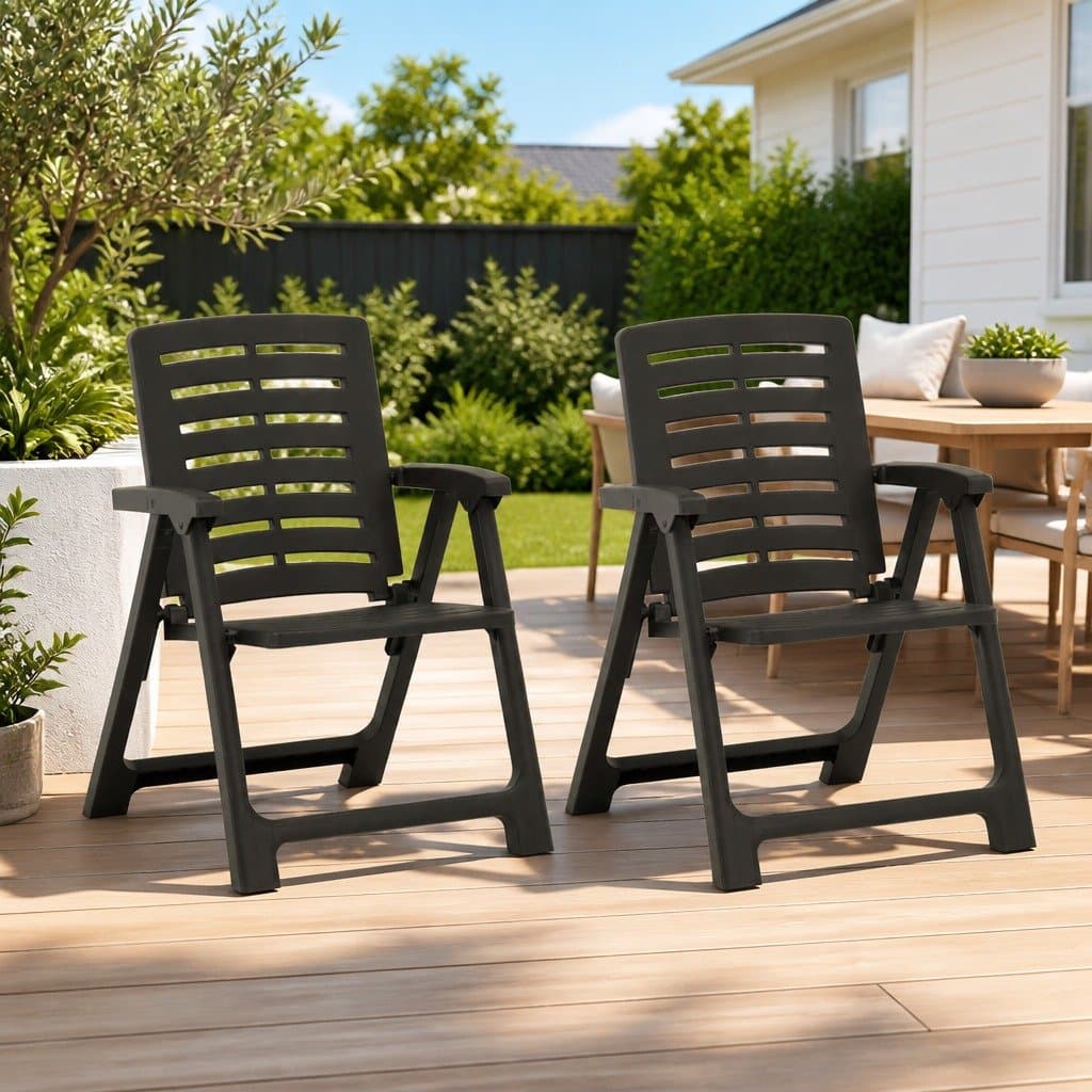Outdoor Chairs Set of 2 in Anthracite