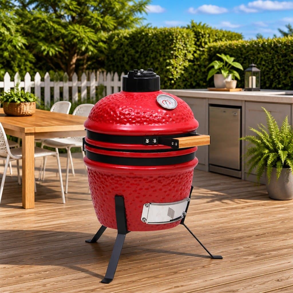 Ceramic Kamado Grill Smoker 56cm Red