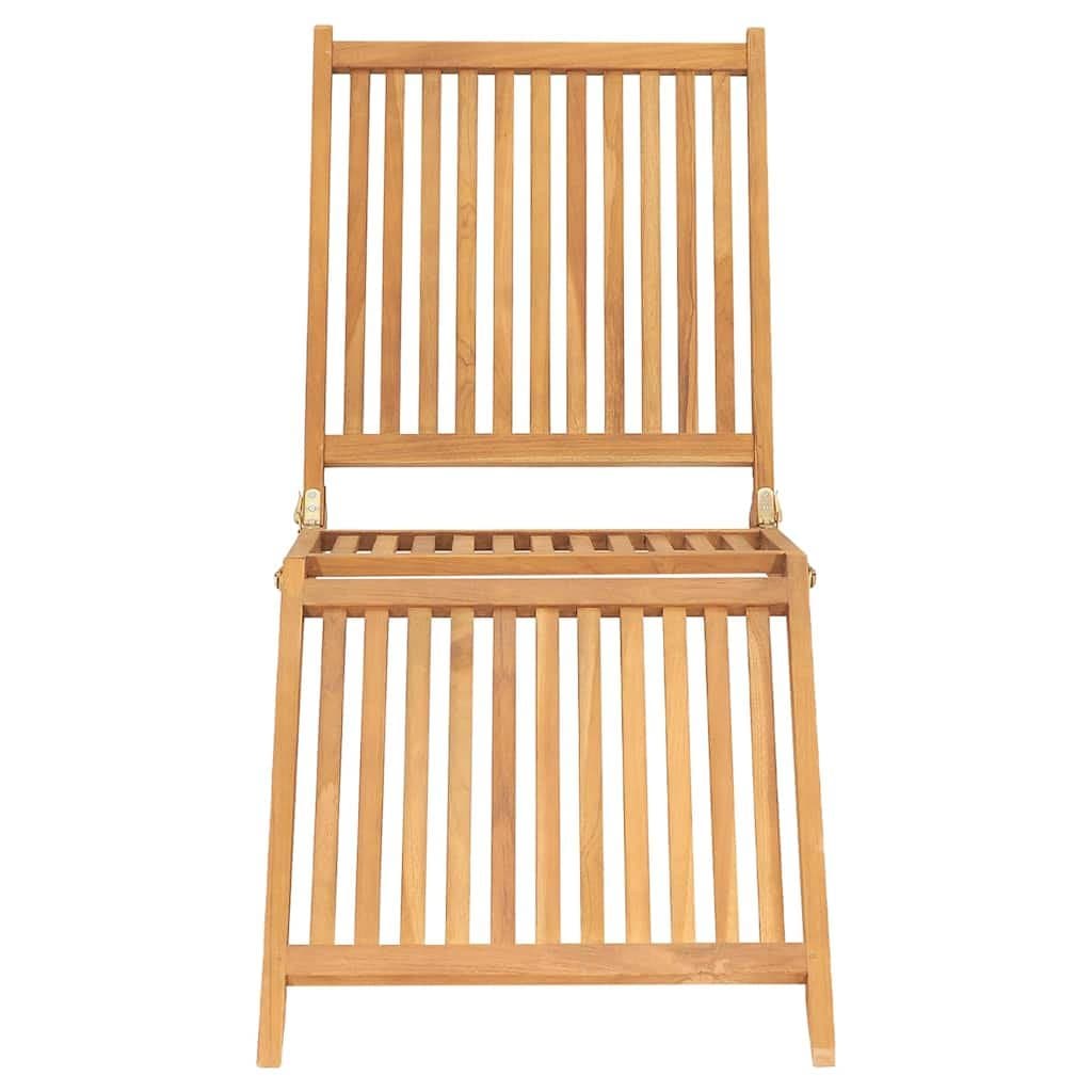 Folding Teak Wood Sun Lounger for Outdoor Relaxation