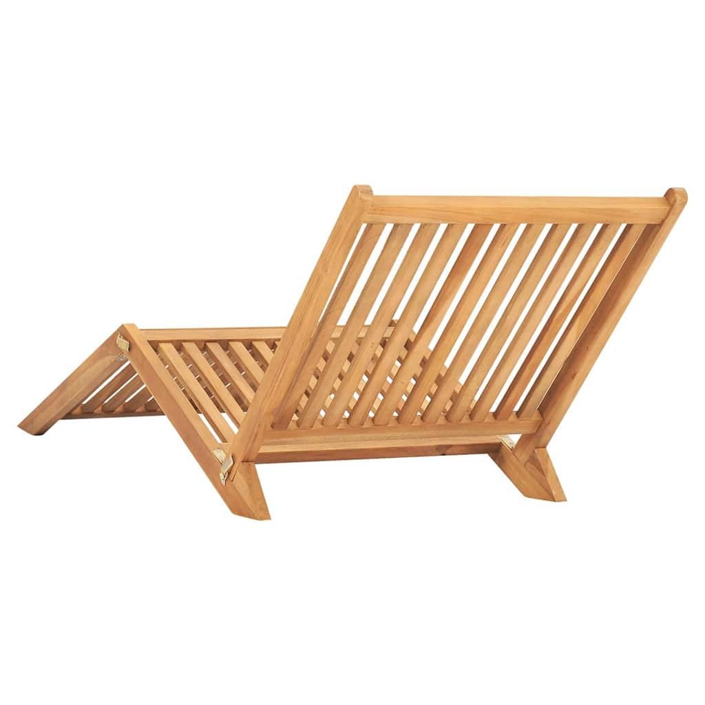 Folding Teak Wood Sun Lounger for Outdoor Relaxation