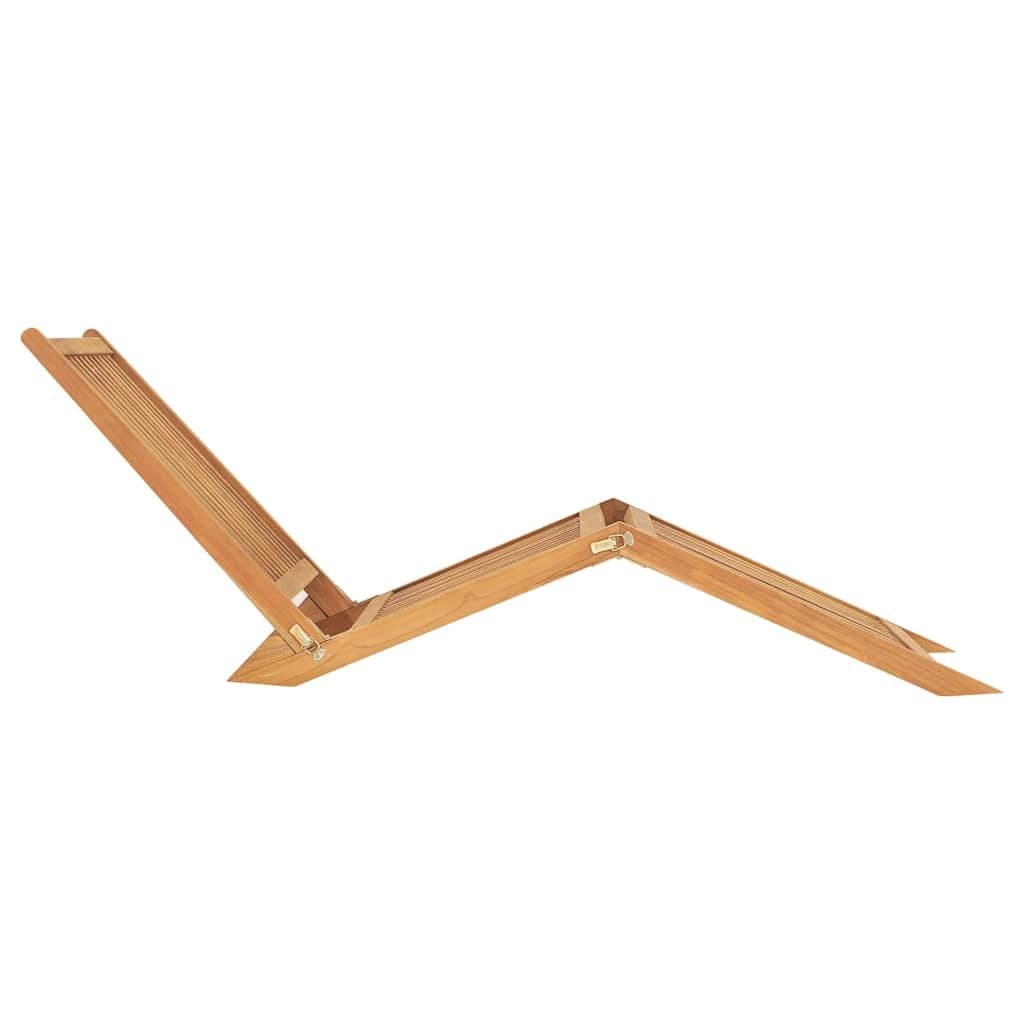 Folding Teak Wood Sun Lounger for Outdoor Relaxation