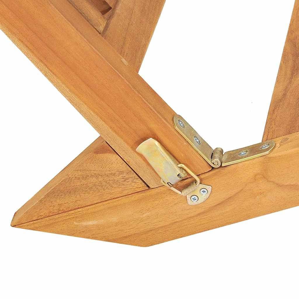 Folding Teak Wood Sun Lounger for Outdoor Relaxation