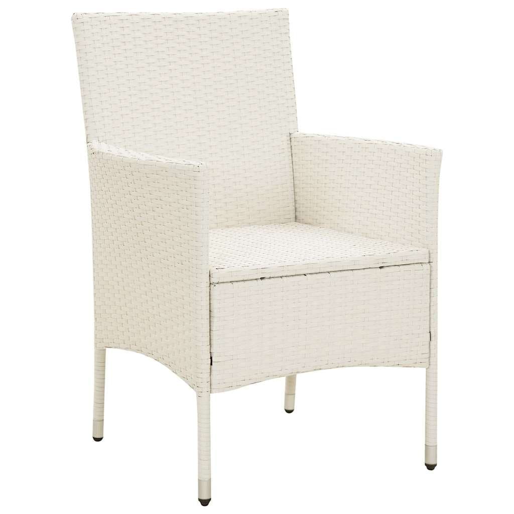 4-Piece Outdoor Garden Chairs Set with Cushions in White