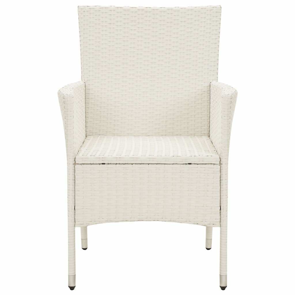 4-Piece Outdoor Garden Chairs Set with Cushions in White