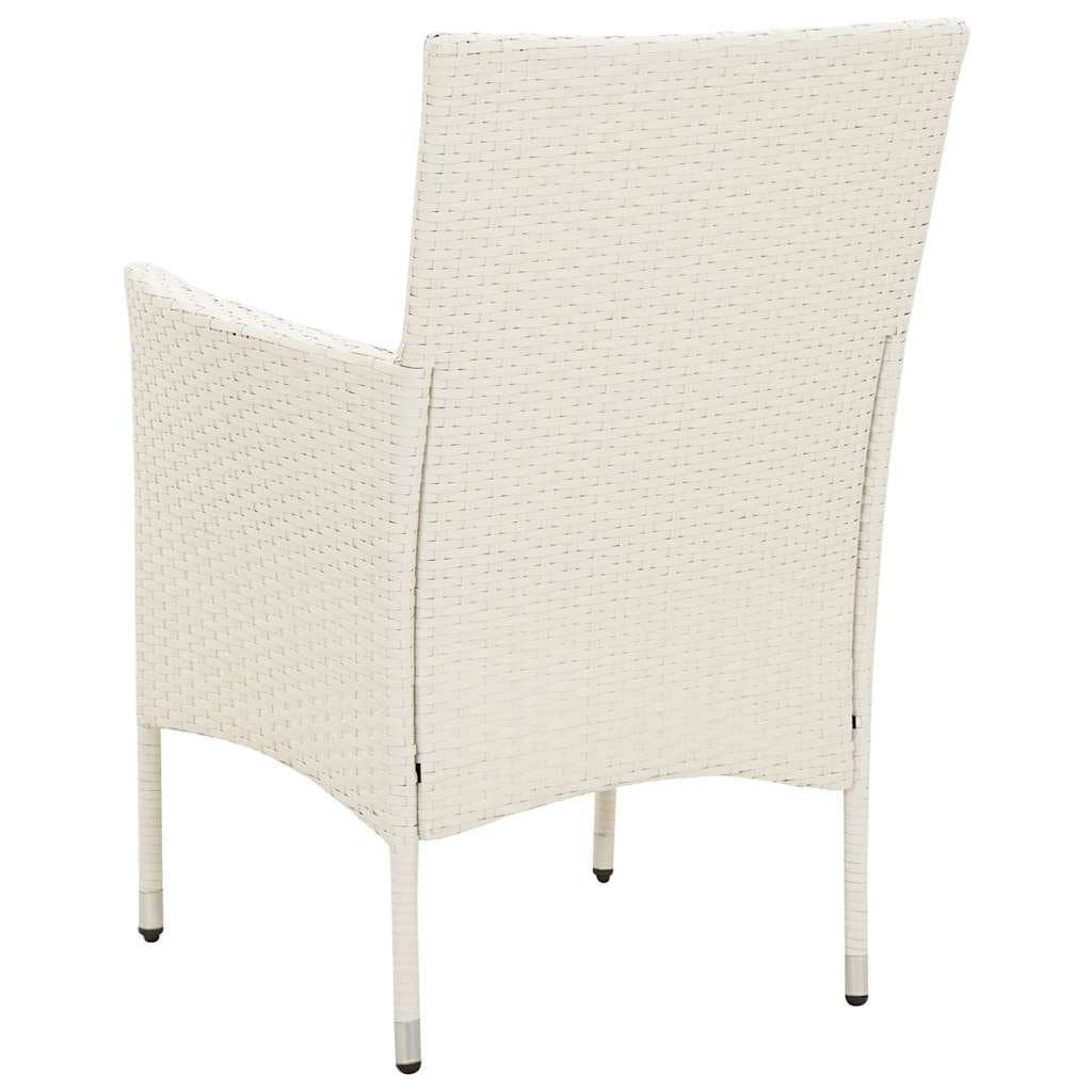 4-Piece Outdoor Garden Chairs Set with Cushions in White