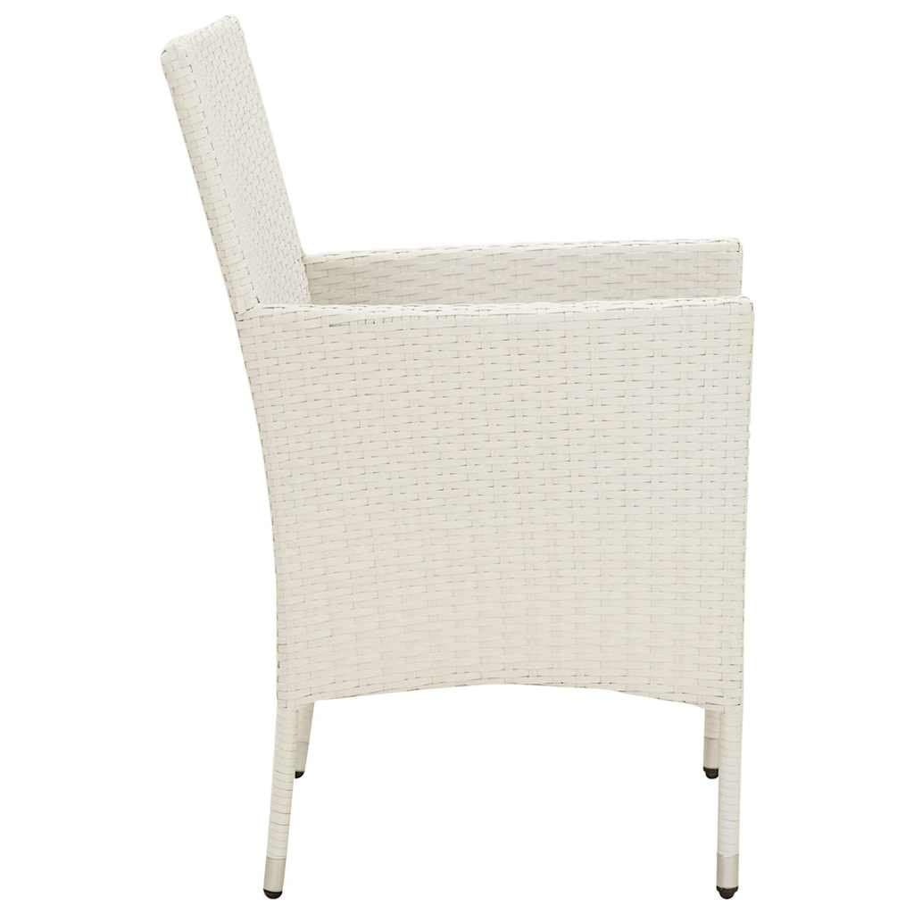 4-Piece Outdoor Garden Chairs Set with Cushions in White