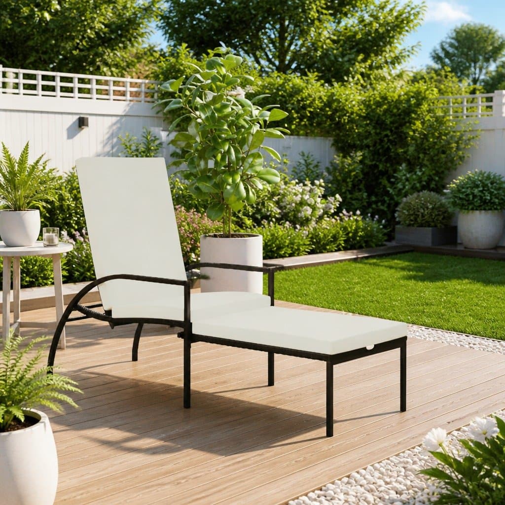 Adjustable Sun Lounger with Footrest for Outdoors