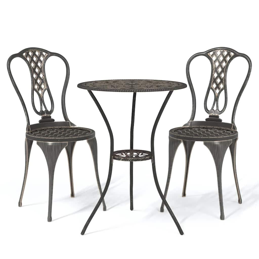 Cast Metal 3 Piece Bistro Set for Outdoor Spaces