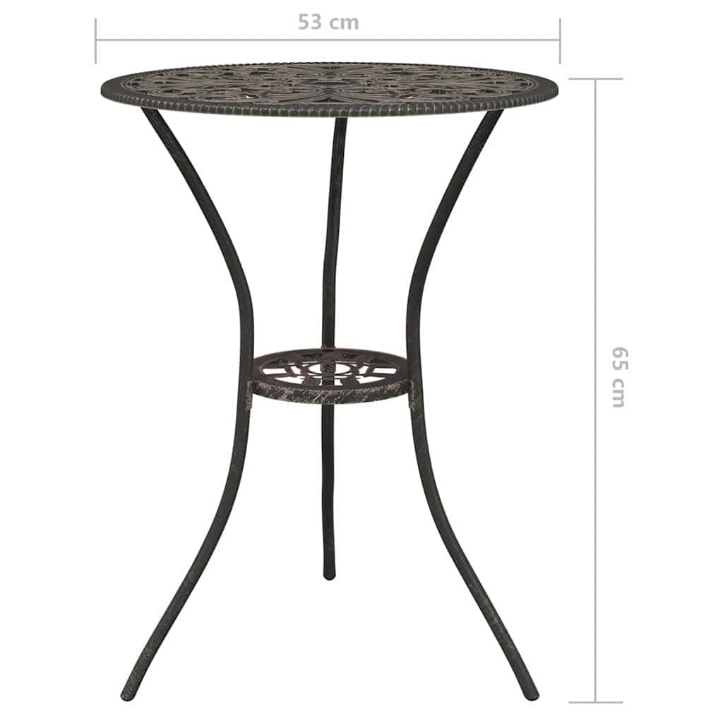Cast Metal 3 Piece Bistro Set for Outdoor Spaces
