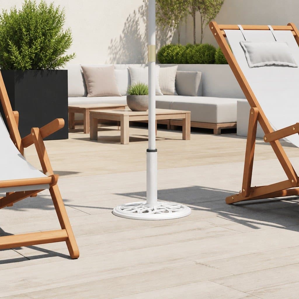 White Cast Iron Umbrella Base 40x40x32cm