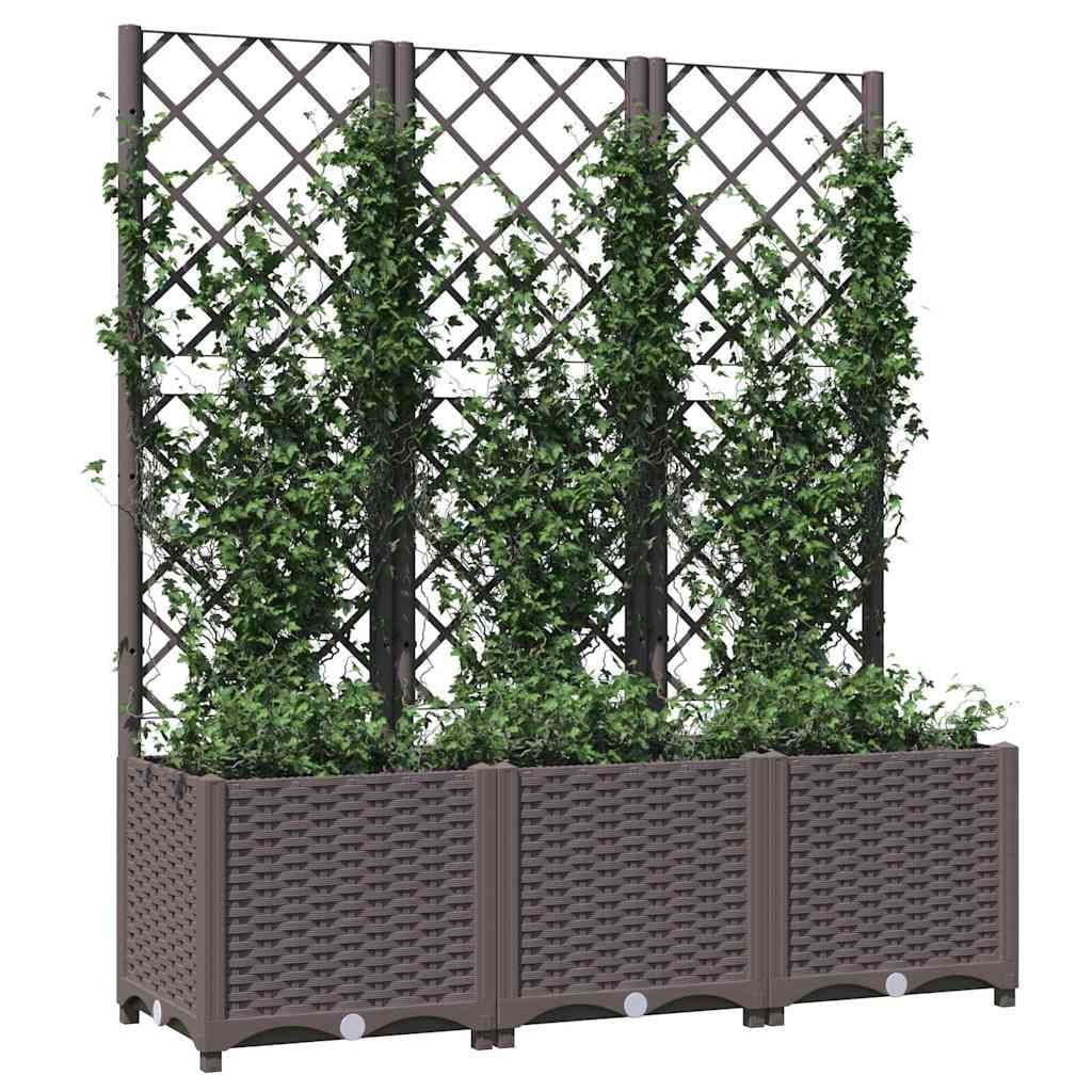 Garden Planter with Integrated Trellis for Climbing Plants