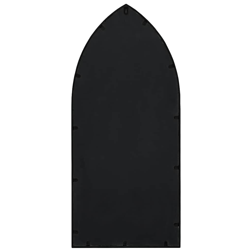 Black Iron Garden Mirror 100x45 cm for Outdoor Use