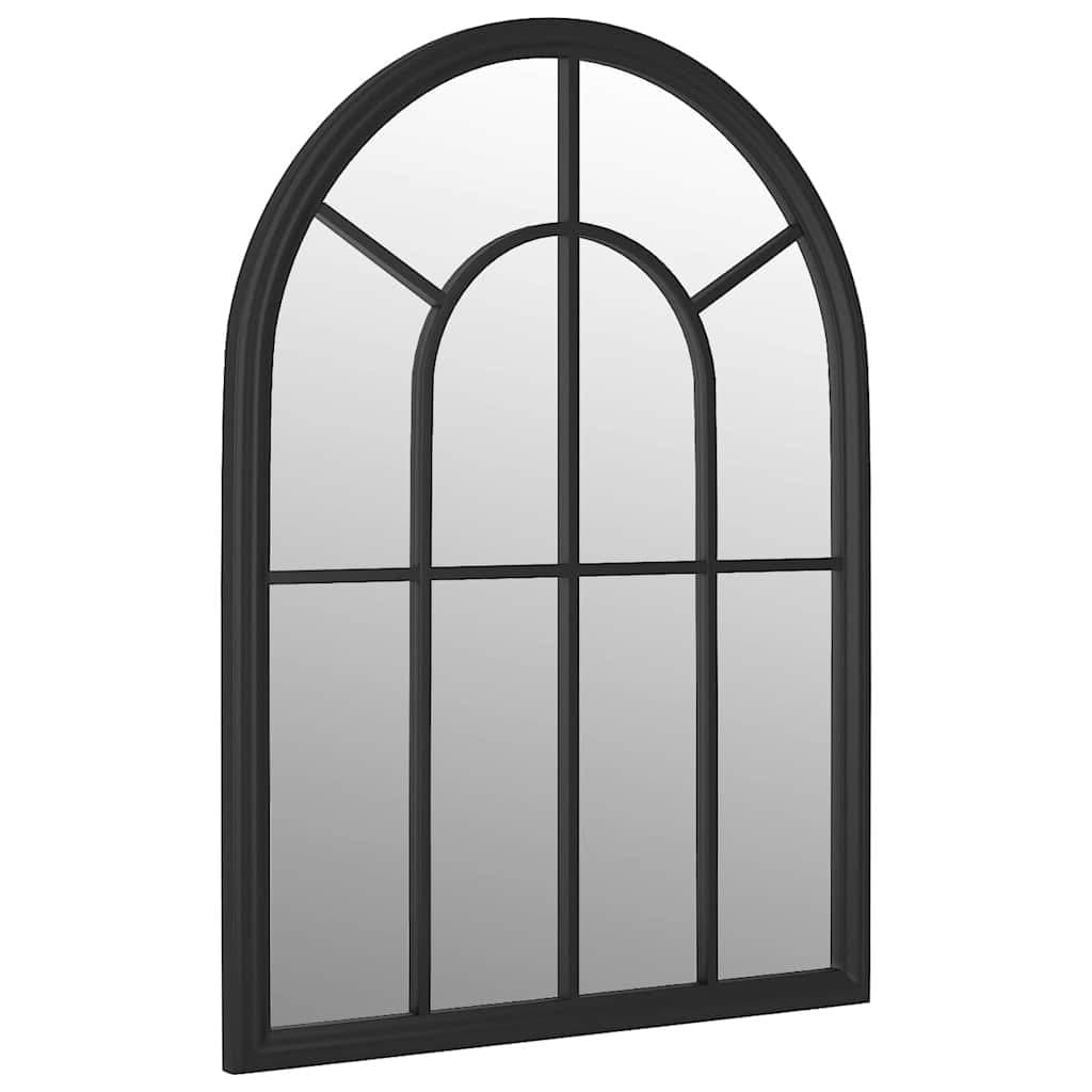 Garden Mirror Black 60x45 cm Iron Outdoor Wall Mounted Decor Reflective Feature