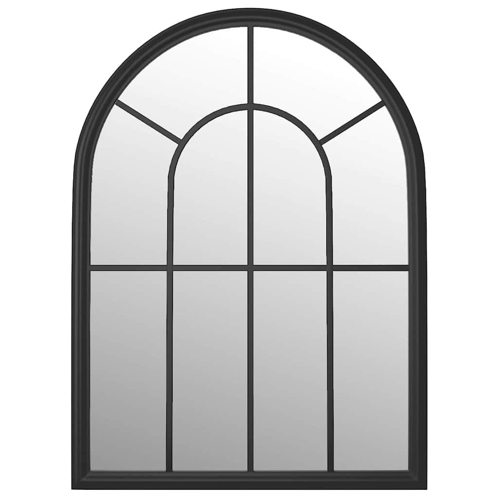 Garden Mirror Black 60x45 cm Iron Outdoor Wall Mounted Decor Reflective Feature