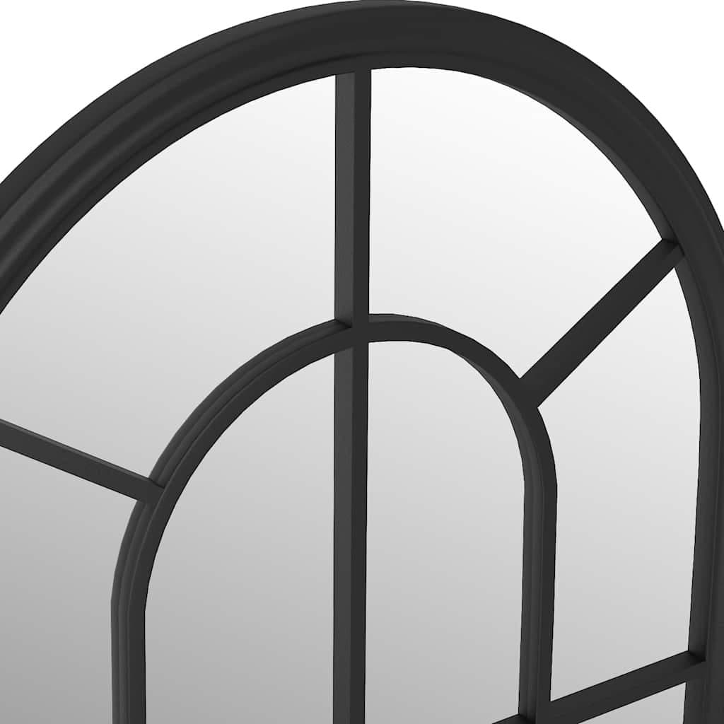 Garden Mirror Black 60x45 cm Iron Outdoor Wall Mounted Decor Reflective Feature