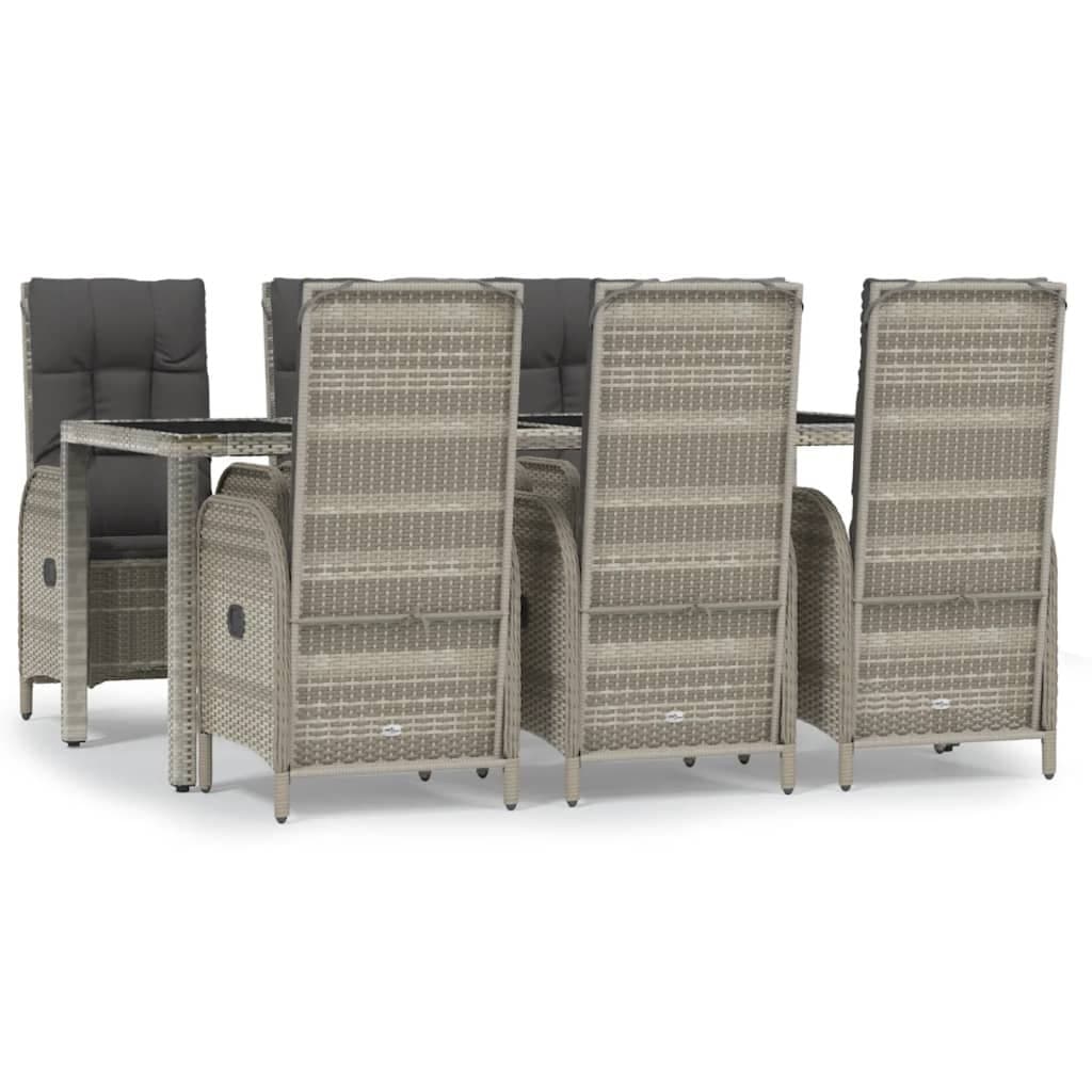 7 Piece Grey Rattan Outdoor Dining Set
