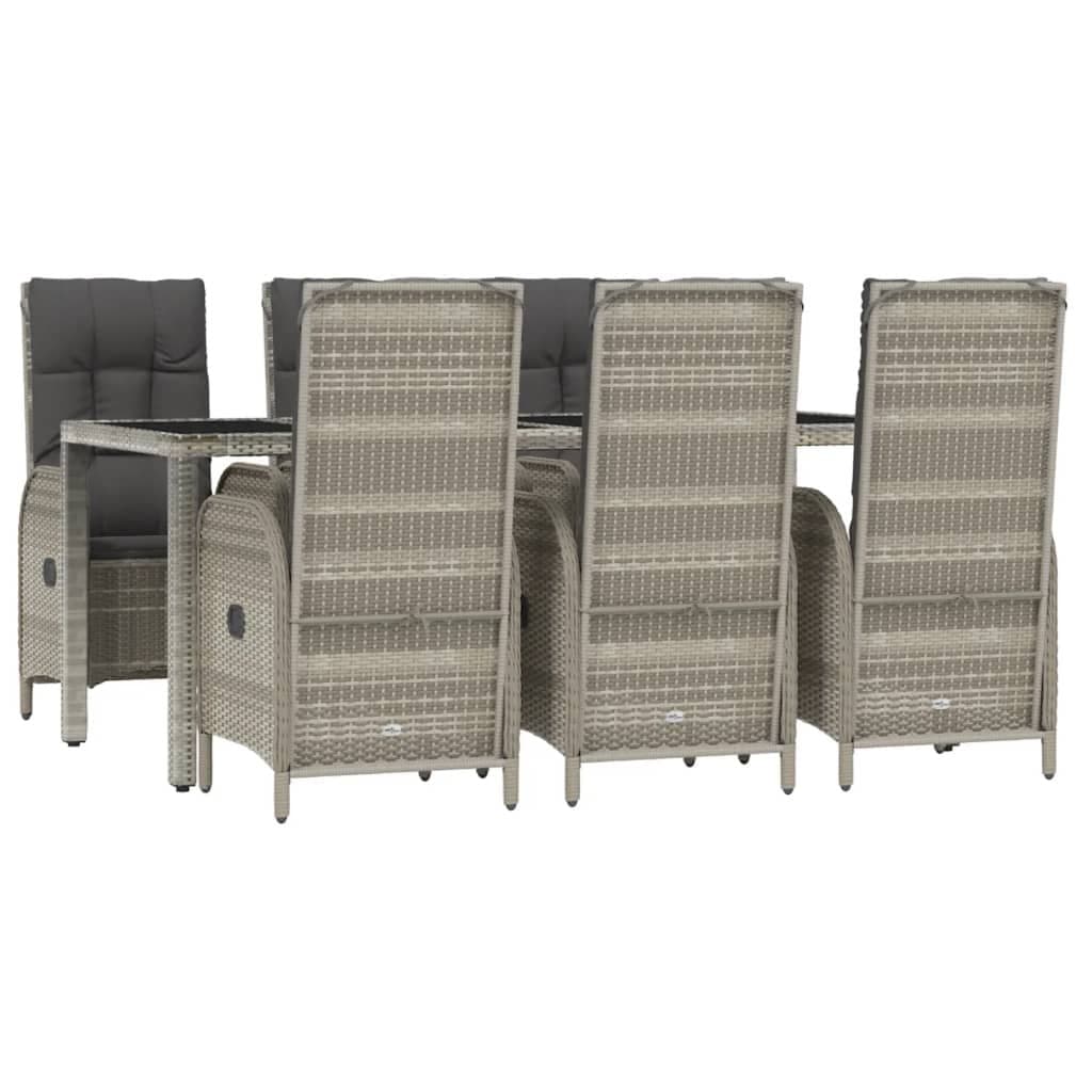 7 Piece Grey Rattan Outdoor Dining Set