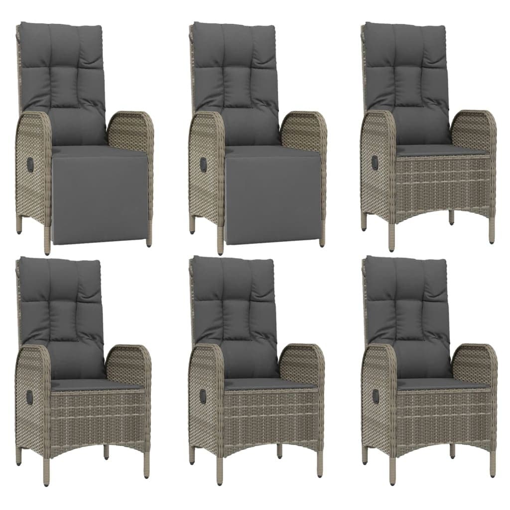 7 Piece Grey Rattan Outdoor Dining Set